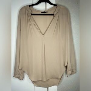 Tan v-shape long sleeve shirt
